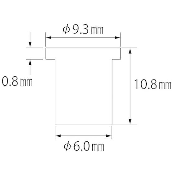 エビ　ブラインドナット　エビナット　板厚1.5　M4×0.7(1000個入)　(平頭・スティール製)　NSD415M