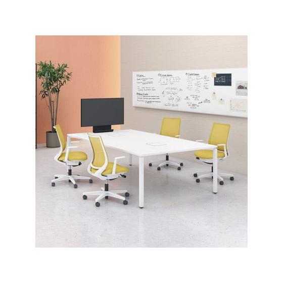 チェア ミトラ2 L型肘 ランバー付 【Telework】 アッシュピンク ナイロンキャスター【代引不可】【組立・設置・送料無料】