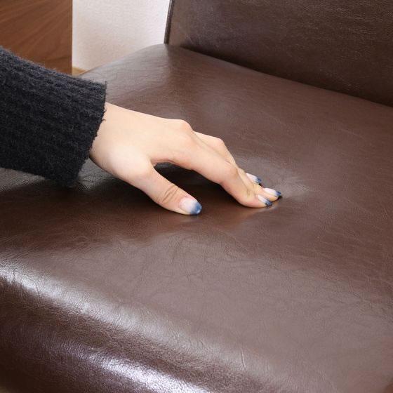 【メーカー直送】不二貿易 バイキャストPUソファ ミート 1P ライトブラウン【代引不可】【お客様組立】1人掛けソファ ソファ イス リビング家具 インテリアの画像