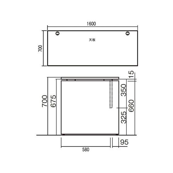 【メーカー直送】Garage デスクAF 長方形タイプ W1600×D700×H700 白【代引不可】【お客様組立】平机 木製デスク ワゴン オフィスデスク 事務机 オフィス家具の画像