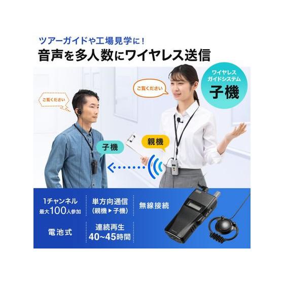 【お取り寄せ】サンワサプライ ワイヤレスガイドシステム(子機) MM-WGS2RN 拡声器 マイク オーディオ ヘッドホン テレビ 家電の画像