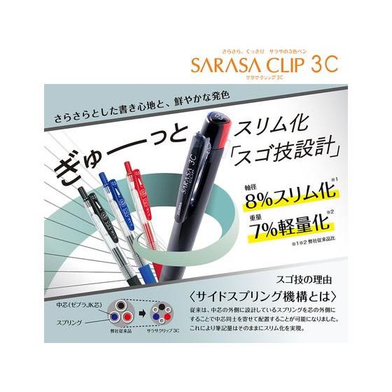 ゼブラ サラサクリップ 3C 0.4mm 赤軸 J3JS5-R ３色 多色 多機能ボールペン | ZEBRA | 01