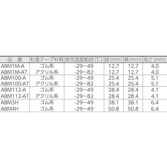 パンドウイット　マウントベース　ゴム系粘着テープ付き　黒　(500個入)　ABM112-A-D20