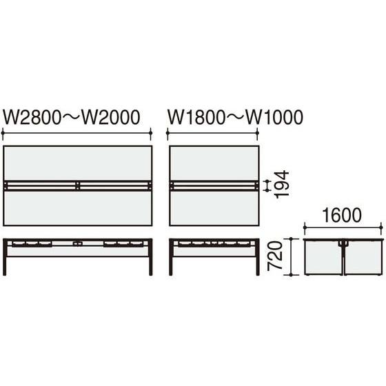 【メーカー直送】コクヨ WV+基本 開閉式配線両面1200×1600 ナチュラル ホワイト【代引不可】【組立・設置・送料無料】平机 スチールデスク ワゴン