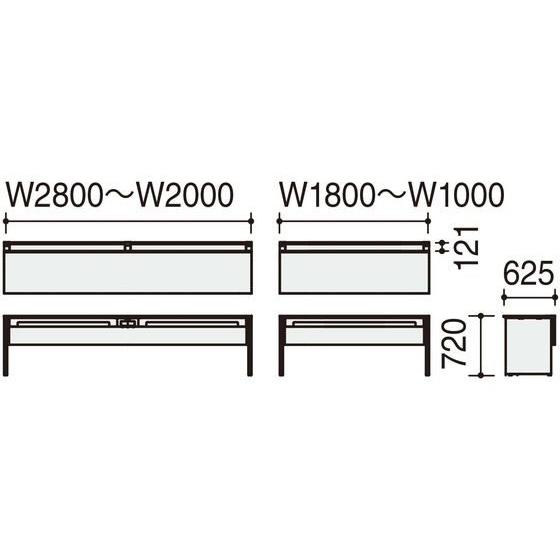 【メーカー直送】コクヨ WV+基本 開閉式配線片面1400×625 ホワイト ホワイト【代引不可】【組立・設置・送料無料】平机 スチールデスク ワゴン オフィスデスク