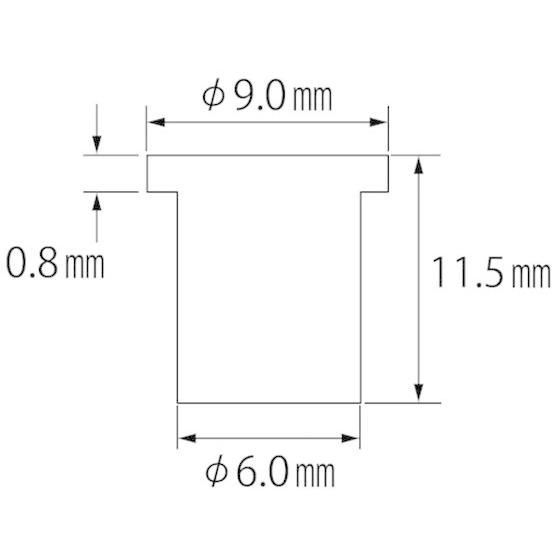 エビ　ブラインドナット　エビナット　(平頭・スティール製)　M4×0.7(1000個入)　NSD4M　板厚2.0