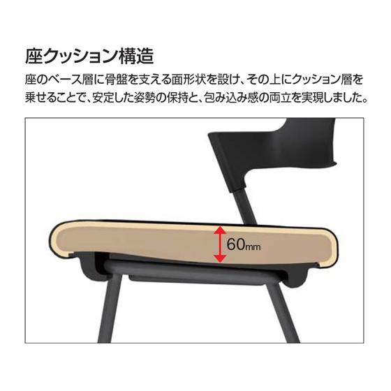 コクヨ 会議イス プロッティ 固定脚タイプ 背座 K17B02CZ1S392