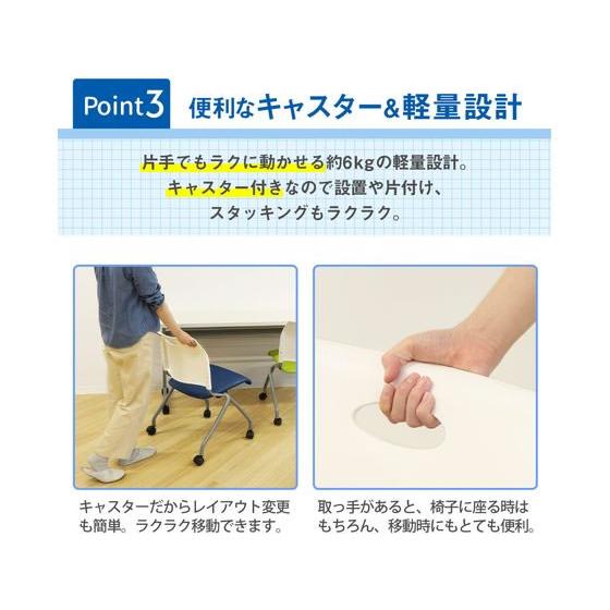 【メーカー直送】Netforce Rapネスティングチェア 完成品 ネイビー Rap-NC-FW-WHNV【代引不可】ネスティング 平行スタッキングチェアの画像
