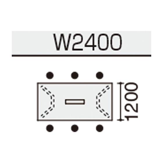 【製造会社直送】コクヨ 速見表 WT400 角形 御盆 自然的オーク材 W2400×D1200【代引不可】8人用