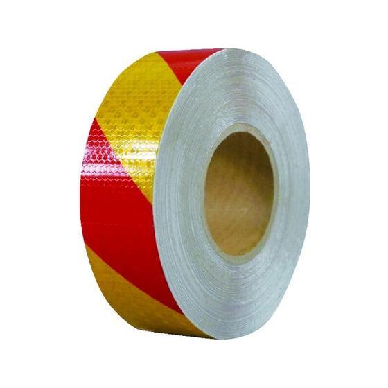 セーフラン 高輝度反射テープ 赤黄 幅50mm×50m 14360 反射テープ 反射シート 安全保護テープ ガムテープ 粘着テープ