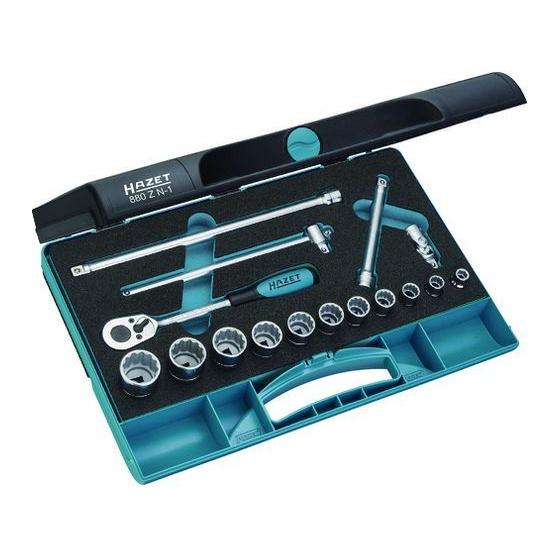 HAZET/ソケットレンチセット(12角タイプ・差込角9.5mm)/880ZN-1 ソケット ソケットレンチ 作業 工具