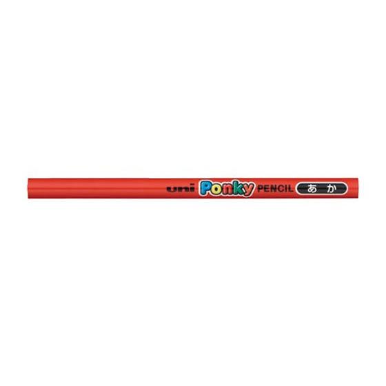 三菱鉛筆 ポンキーペンシル 単色 アカ 6本 K800.15 色鉛筆 単色 教材用筆記具｜cocodecow
