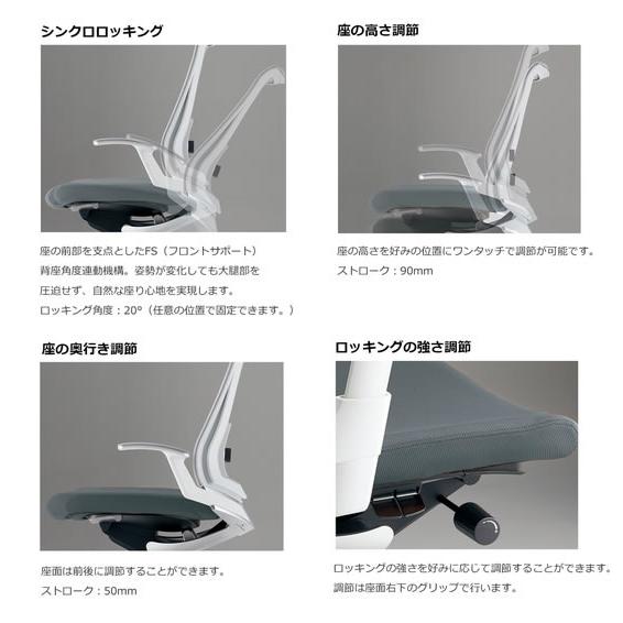 【メーカー直送】コクヨ インスパイン ヘッドレスト可動肘 背黒座青 CRGA2515E6GMT5W【代引不可】【組立・設置・送料無料】肘付き 固定肘タイプ 布張りチェア_5