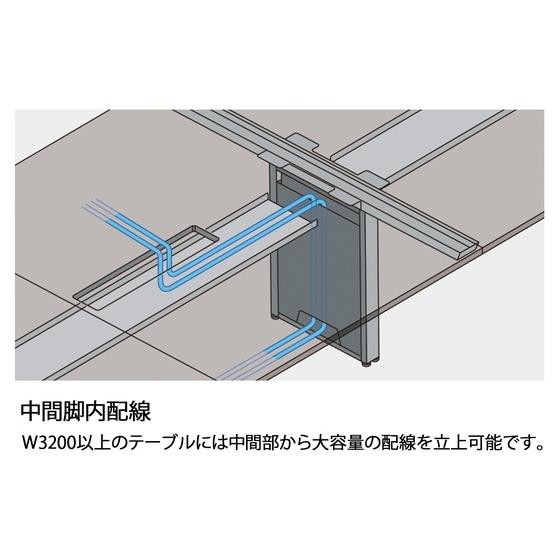 【メーカー直送】コクヨ テーブル WT400 角形 配線有 ブラウン脚黒 W4000×D1500【代引不可】８人用 ミーティングテーブル チェアセット 会議用テーブル_5