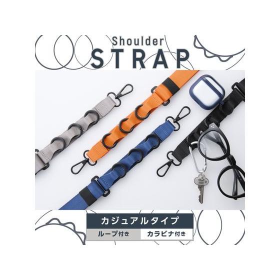 【お取り寄せ】エレコム スマホショルダーストラップ カラビナ ブラック P-STSDH1FLPCBK スマートフォン関連品 スマホ タブレット関連品 | ELECOM | 01
