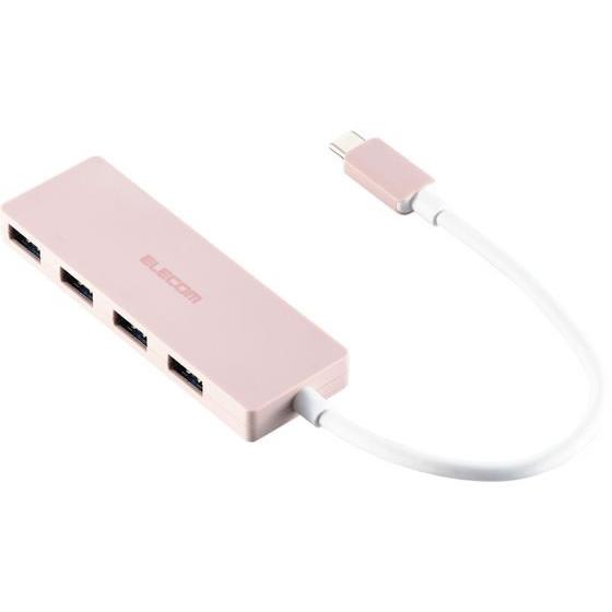 【お取り寄せ】エレコム USBハブ USB3.2 15cm ピンク U3HC-H040PN ＵＳＢハブ ドッキングステーション ＰＣ周辺機器 パソコン 家電 | ELECOM