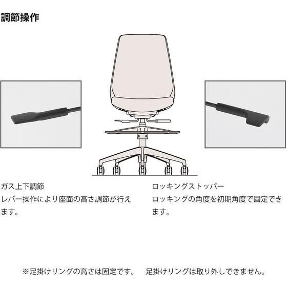 ノナチェア ハイポジション ウレタンキャスター アルミ脚 BK RD【代引不可】 【事務所】
