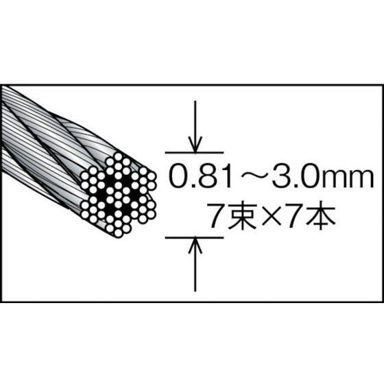 ニッサチェイン　ステンレスワイヤーロープ　2.0mm×100m　TSY-20-100