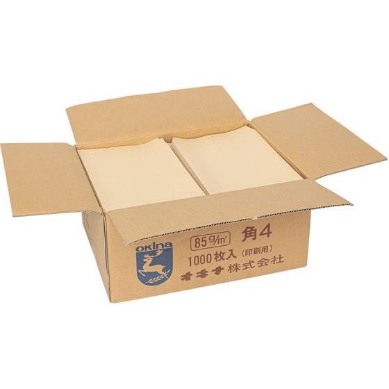 【お取り寄せ】オキナ 事務用封筒 85 角4 A 1000枚 KA8K4 B5封筒 郵便番号枠なし 角４ Ｂ５判用 角タイプ封筒 ノートの画像