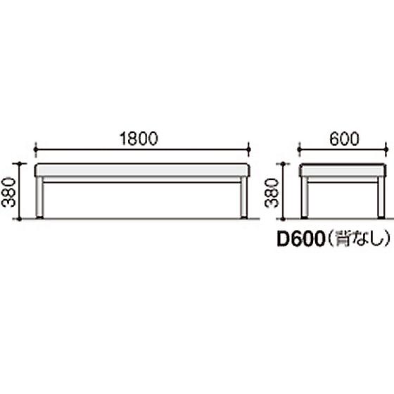 【メーカー直送】コクヨ 150アームレスチェアー 丸ステンレス脚 背なし W1800 ダークブラウン【代引不可】【組立・設置・送料無料】ロビーチェア ロビー 待合室_3