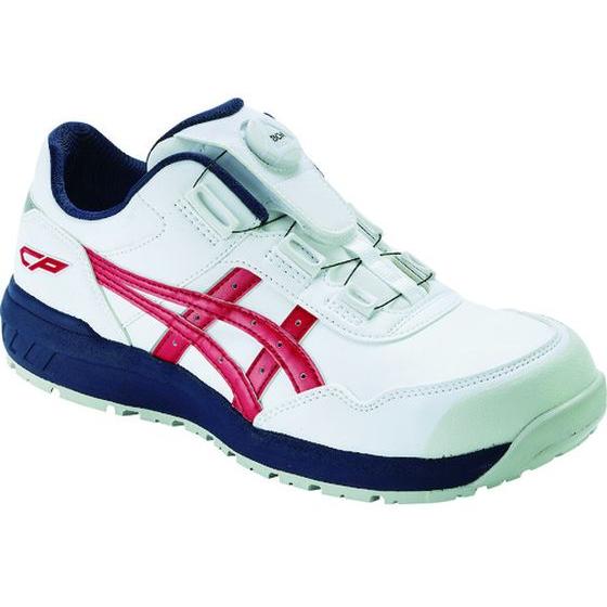 ASICS 安全靴 ウィンジョブ CP306 ホワイトxクラシックレッド asics 安全靴 CP306 BOA ホワイト×クラシックレッド - 安全靴