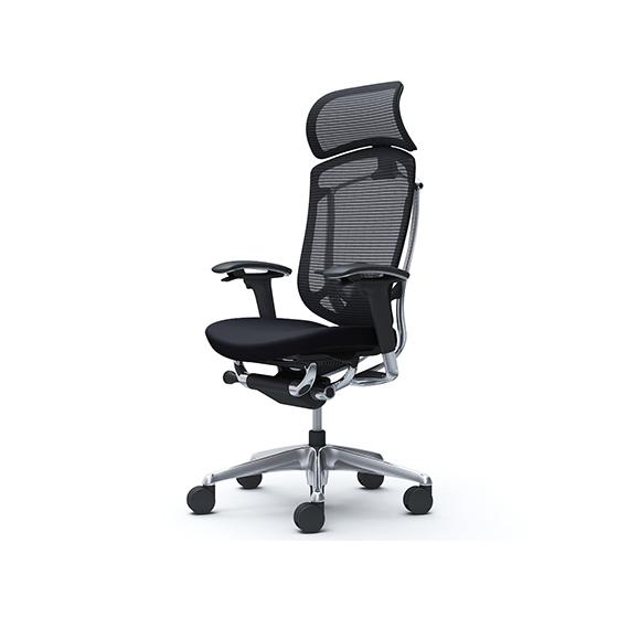 【メーカー直送】オカムラ コンテッサ2 ヘッドレスト付 座クッション ブラック CC87BS FPC1【代引不可】【組立・設置・送料無料】肘付き 可動肘タイプ