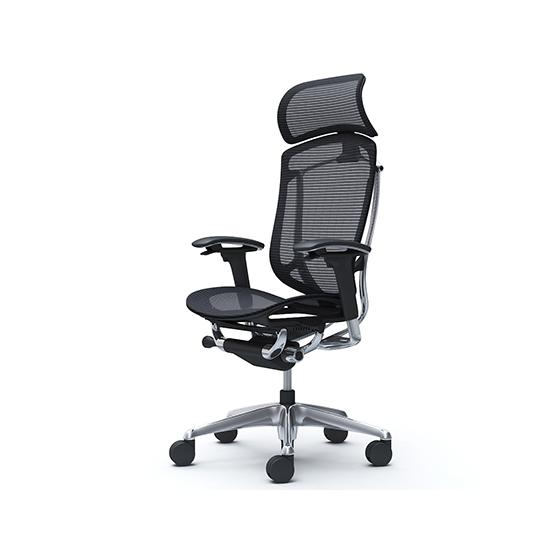 【メーカー直送】オカムラ コンテッサ2 ヘッドレスト付 座メッシュ ブラック CC85BR FPG1【代引不可】【組立・設置・送料無料】肘付き 可動肘タイプ