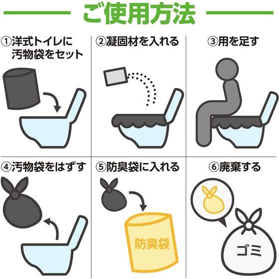 【お取り寄せ】アーテック トイレストック 非常用トイレ 防臭袋付 200回用 35661 トイレ 衛生 備蓄 常備品 防災_5