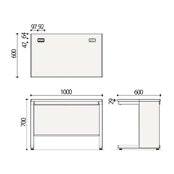【メーカー直送】コクヨ インベントデスク 平机 W1000×D600×H700 ブラック【代引不可】【組立・設置・送料無料】平机 スチールデスク ワゴン オフィスデスク_2