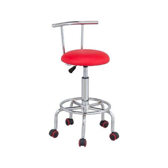 【メーカー直送】ファミリー・ライフ NEWらくらく昇降式回転チェア レッド 0414230【代引不可】【お客様組立】肘なし レザーチェア オフィスチェア オフィス家具 | ファミリー・ライフ