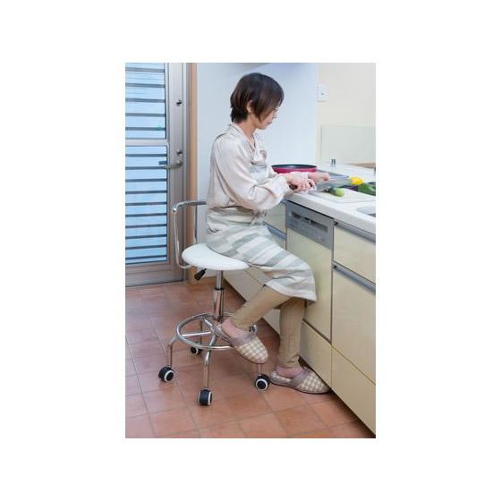 【メーカー直送】ファミリー・ライフ NEWらくらく昇降式回転チェア レッド 0414230【代引不可】【お客様組立】肘なし レザーチェア オフィスチェア オフィス家具 | ファミリー・ライフ | 01