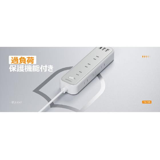 TESSAN 【お取り寄せ】TESSAN コード式12ポート電源タップ マグネット