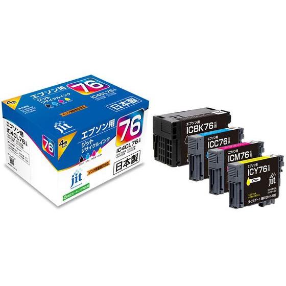 お取り寄せ】ジット エプソン IC4CL76 4色パック リサイクルインク JIT