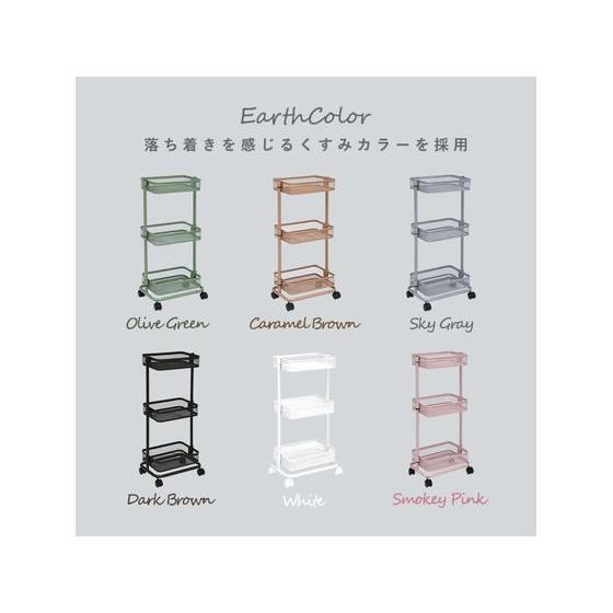 【メーカー直送】萩原 トロリーワゴン ダークブラウン 幅38cm KR-3365DBR【代引不可】【お客様組立】 | HAGiHARA | 02