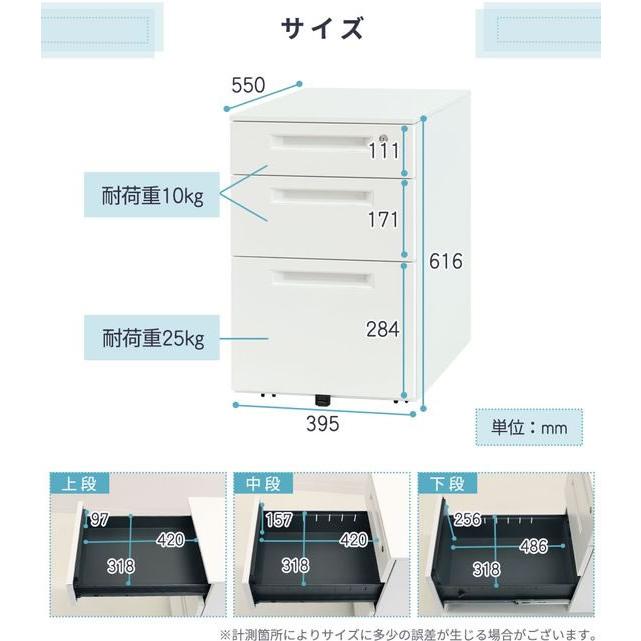 【メーカー直送】Netforce スチールワゴン3段 シリンダー錠 ホワイト LSW-S3-FW-WH【代引不可】脇机 ワゴン スチールデスク オフィスデスク 事務机 オフィス家具_1
