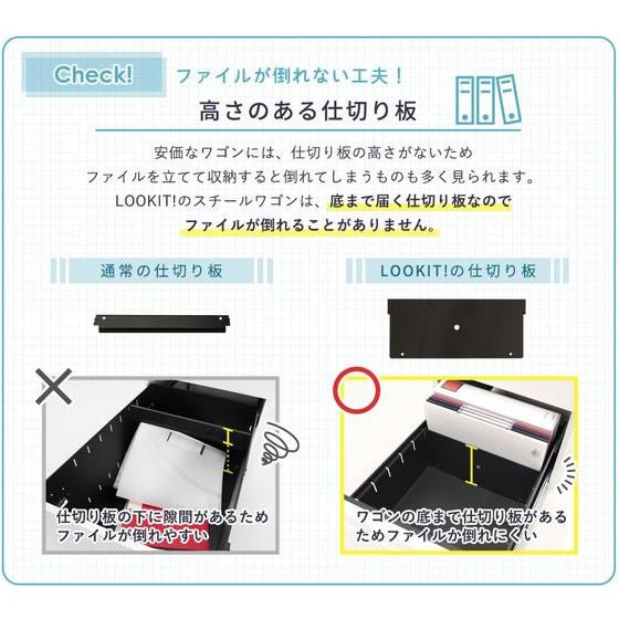 【メーカー直送】Netforce スチールワゴン3段 シリンダー錠 ホワイト LSW-S3-FW-WH【代引不可】脇机 ワゴン スチールデスク オフィスデスク 事務机 オフィス家具_8