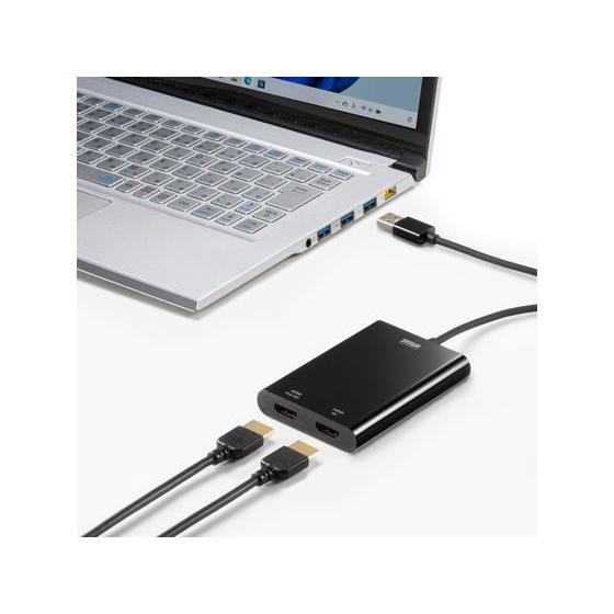 【お取り寄せ】サンワサプライ USB-HDMIディスプレイアダプタ(2画面) USB-CVU3HD5 パーツ ＰＣ周辺機器 パソコン 家電の画像