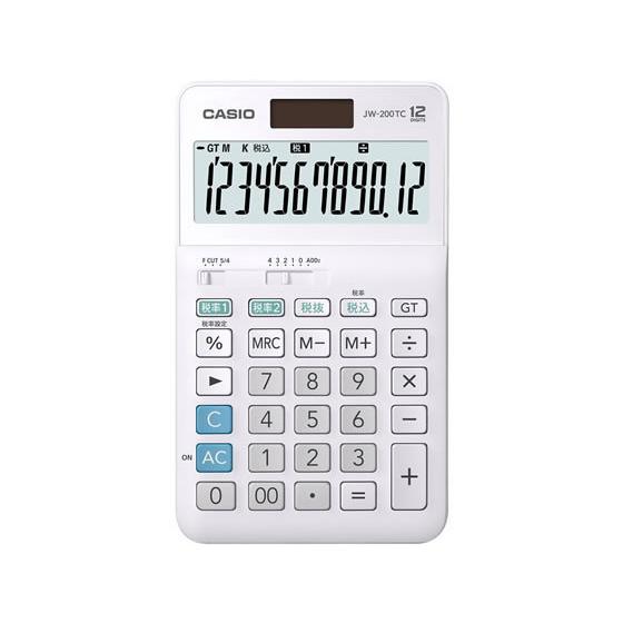 カシオ/W税率電卓 ジャストタイプ 12桁/JW-200TC-N