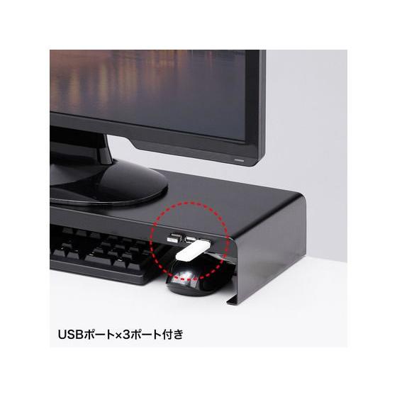 【メーカー直送】サンワサプライ 電源タップ+USBポート付机上ラック 黒 MR-LC202BKN【代引不可】【お客様組立】 卓上台 デスク周り｜cocodecow｜07