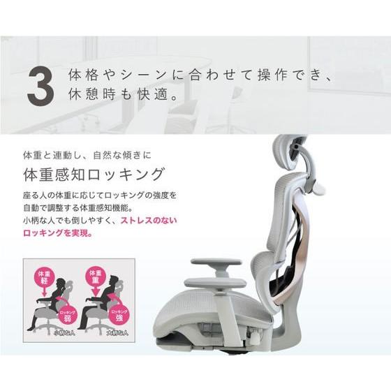 【メーカー直送】Netforce ダイナミクスXチェア ヘッドレスト・ハンガー付 グレー／ブルー【代引不可】【お客様組立】肘付き 可動肘タイプ メッシュチェアの画像