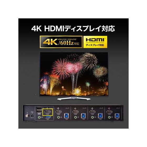 【お取り寄せ】サンワサプライ 4K対応HDMIパソコン自動切替器(4:1) 切替機 分配器 ＰＣ周辺機器 パソコン 家電の画像
