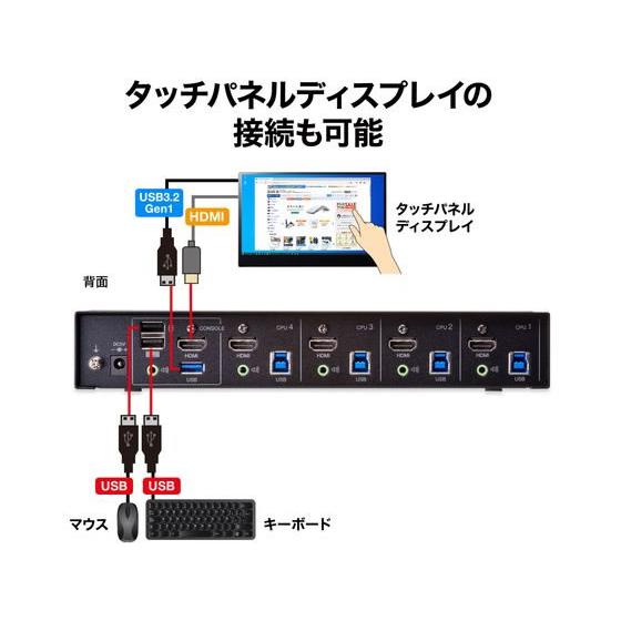 【お取り寄せ】サンワサプライ 4K対応HDMIパソコン自動切替器(4:1) 切替機 分配器 ＰＣ周辺機器 パソコン 家電の画像