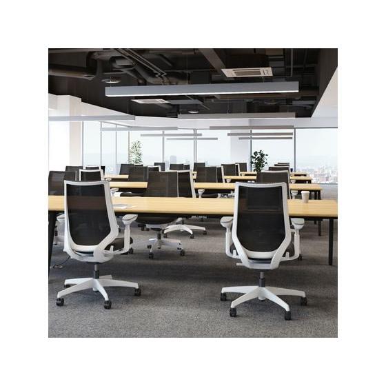 【メーカー直送】コクヨ チェア デュオラ2 ホワイト脚 メッシュ ディープグリーン【代引不可】【組立・設置・送料無料】肘付き 可動肘タイプ メッシュチェア_1