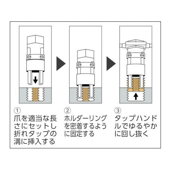 【お取り寄せ】TRUSCO 折れ込みタップ除去工具 三本爪 6mm 1/4用 PT3-TRUSCO 折れ込みタップ除去工具 三本爪 6mm 1/4用 PT3-6｜cocodecow｜02