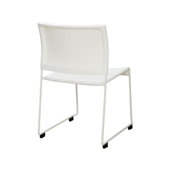【メーカー直送】アール・エフ・ヤマカワ ループ脚チェア BONUM ホワイト BONUM-WHITE【代引不可】ループ脚 スタッキングチェア ミーティングチェアの画像