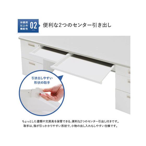 【メーカー直送】カグクロ 事務用両袖机 W1600 ニューグレー KD-167W【代引不可】【お客様組立】両袖机 スチールデスク ワゴン オフィスデスク 事務机の画像