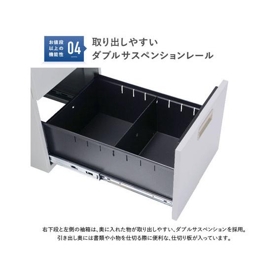 【メーカー直送】カグクロ 事務用両袖机 W1600 ニューグレー KD-167W【代引不可】【お客様組立】両袖机 スチールデスク ワゴン オフィスデスク 事務机の画像