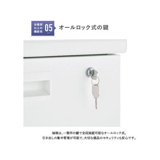 【メーカー直送】カグクロ 事務用両袖机 W1400 ホワイト KDW-147W【代引不可】【お客様組立】両袖机 スチールデスク ワゴン オフィスデスク 事務机 オフィス家具_4