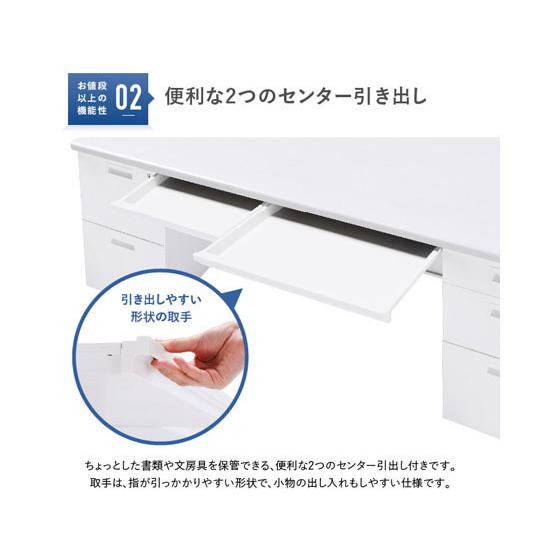 【メーカー直送】カグクロ 事務用両袖机 W1600 ホワイト KDW-167W【代引不可】【お客様組立】両袖机 スチールデスク ワゴン オフィスデスク 事務机 オフィス家具の画像