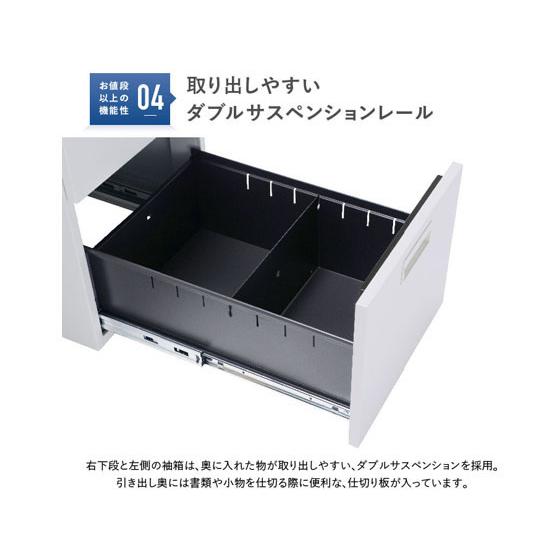 【メーカー直送】カグクロ 事務用両袖机 W1600 ホワイト KDW-167W【代引不可】【お客様組立】両袖机 スチールデスク ワゴン オフィスデスク 事務机 オフィス家具の画像